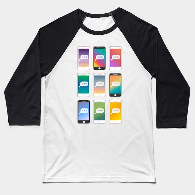 Phone pattern Baseball T-Shirt by FlashmanBiscuit